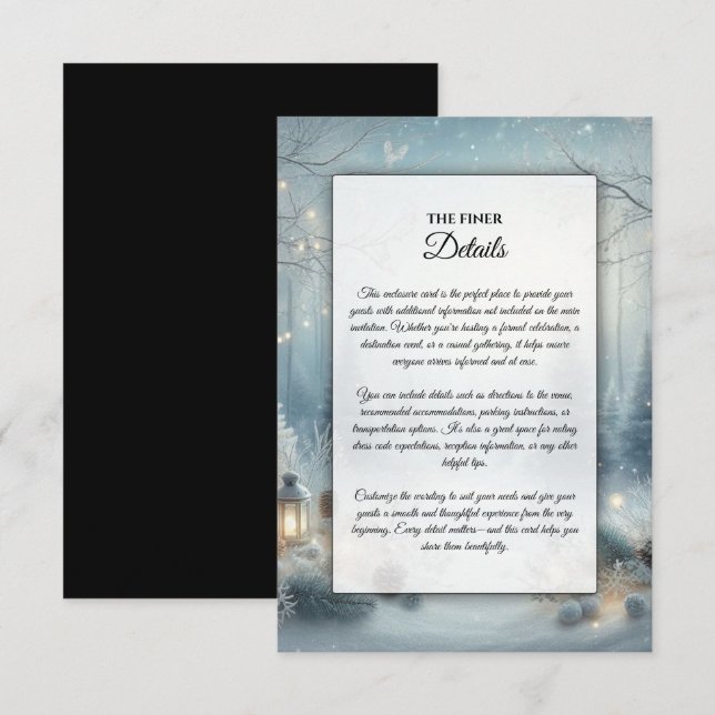Tarjeta De Recepción Susurros de un Solsticio de Invierno (Anverso / Reverso)
