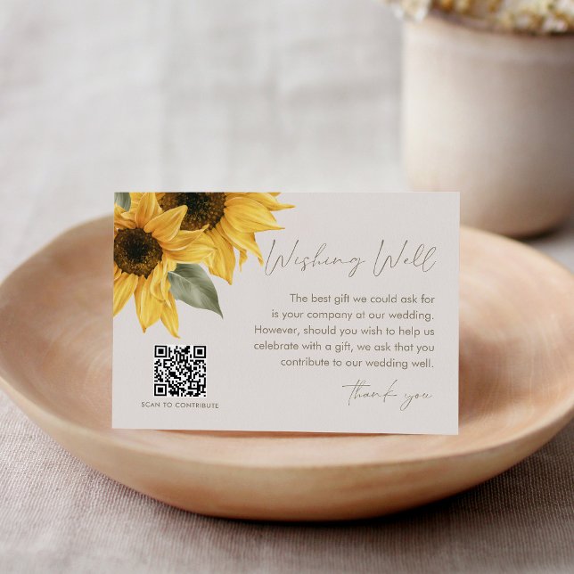 Tarjeta De Recepción SUTTON Sunflower Wire Bien, Fondo Boda (Subido por el creador)