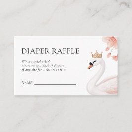 Tarjeta De Recepción Swan Little Princess Baby Shower Diaper Raffle