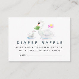 Tarjeta De Recepción Swan Watercolor Baby Shower Diaper Raffle