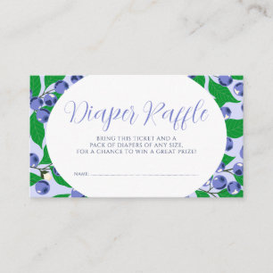 Tarjeta De Recepción Sweet Blueberry Blue Baby Shower Diaper Raffle