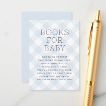 Sweet Boy Blue Gingham Books Para Baby Shower