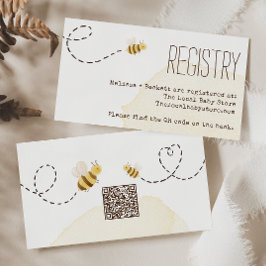 Tarjeta De Recepción Sweet Bumble Bee Baby Shower Registry QR Code