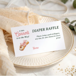 Tarjeta De Recepción Sweet Cannoli Pink Bow Girl Italian Baby Shower