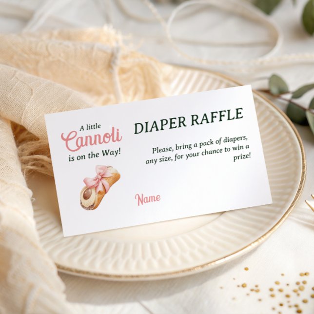 Tarjeta De Recepción Sweet Cannoli Pink Bow Girl Italian Baby Shower (Subido por el creador)