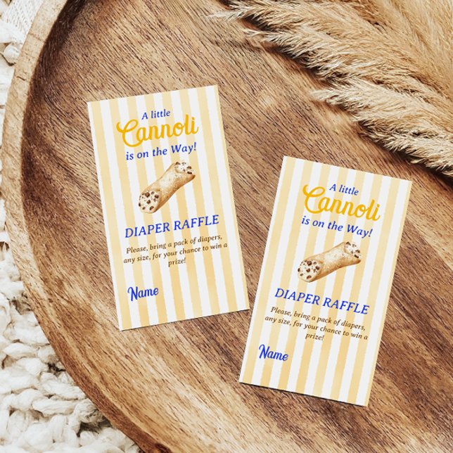 Tarjeta De Recepción Sweet Cannoli Yellow Blue Italian Baby Shower Game (Subido por el creador)