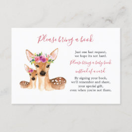 Tarjeta De Recepción Sweet Deer Mom Y Baby Shower Book Card