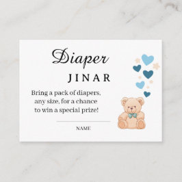 Tarjeta De Recepción Sweet Diaper Raffle Card for Baby Shower