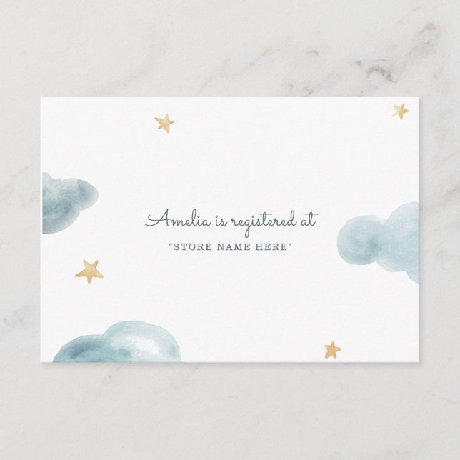 Tarjeta De Recepción Sweet Dreams Baby Shower Insert (Anverso)