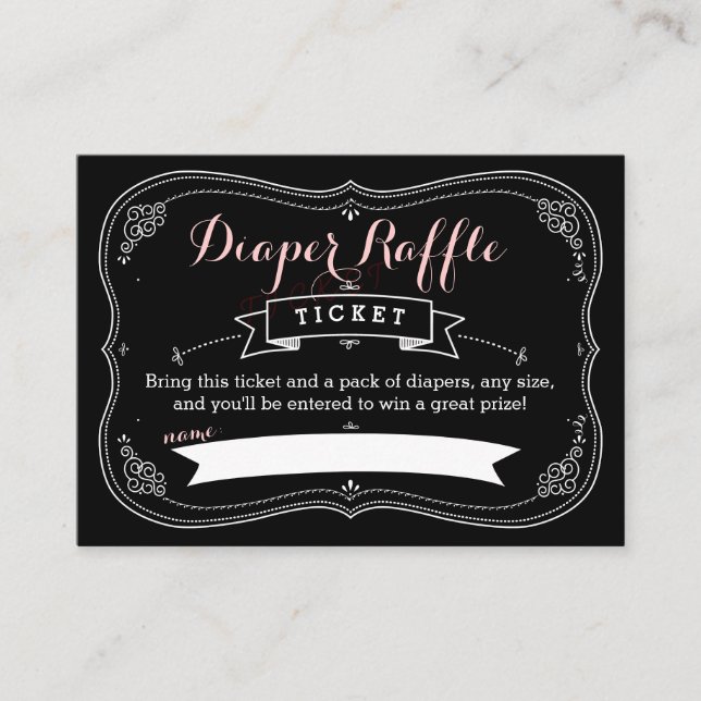 Tarjeta De Recepción Sweet Fancy Baby Shower Diaper Raffle Insert (Anverso)