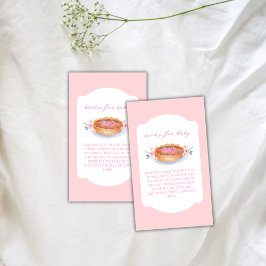 Tarjeta De Recepción Sweet Floral Cutie Pie Raspberry Books Baby Shower