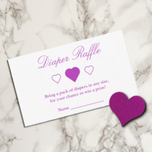 Tarjeta De Recepción Sweet Hearts Baby Shower Diaper Raffle