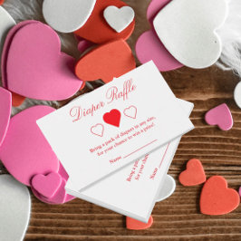 Tarjeta De Recepción Sweet Hearts Baby Shower Diaper Raffle