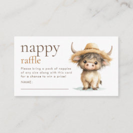 Tarjeta De Recepción Sweet Highland Cow Nappy Raffle Baby Shower