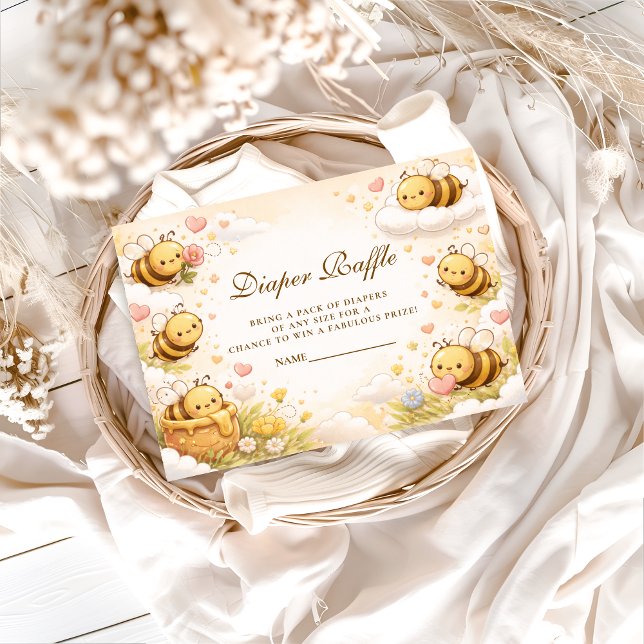 Tarjeta De Recepción Sweet Honey Bee Baby Shower Diapper Raffle (Subido por el creador)