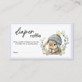 Tarjeta De Recepción Sweet Little Bunny Botanical Diaper Raffle