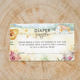Tarjeta De Recepción Sweet Little Farm Diaper Raffle