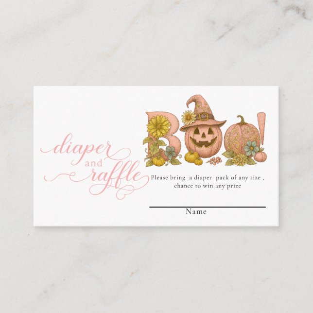 Tarjeta De Recepción Sweet little patch pumpkin florals is on the way (Anverso)