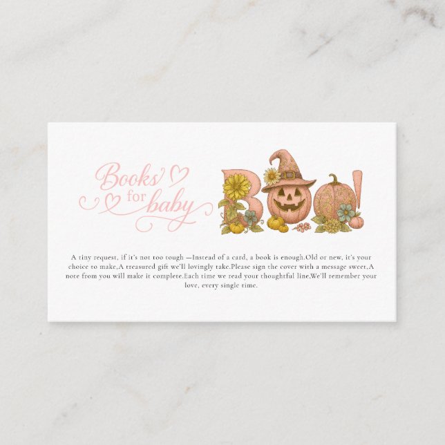 Tarjeta De Recepción Sweet little patch pumpkin florals is on the way  (Anverso)