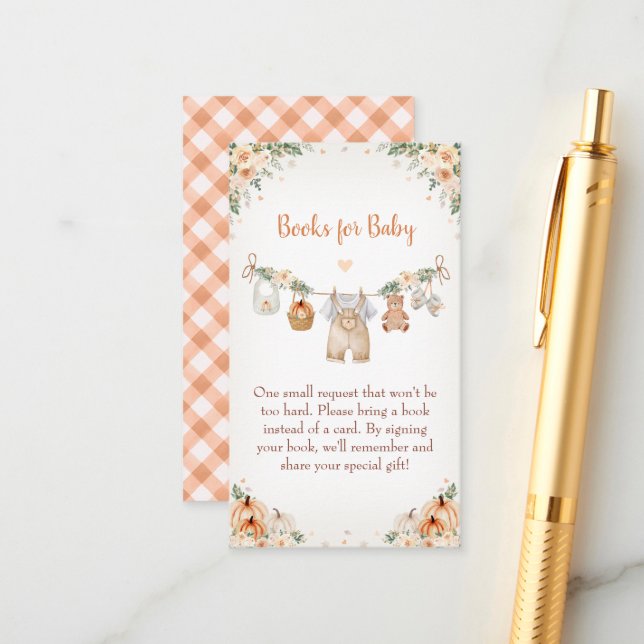 Tarjeta De Recepción Sweet Little Pumpkin Autumn Baby Shower (Anverso/Reverso In Situ)