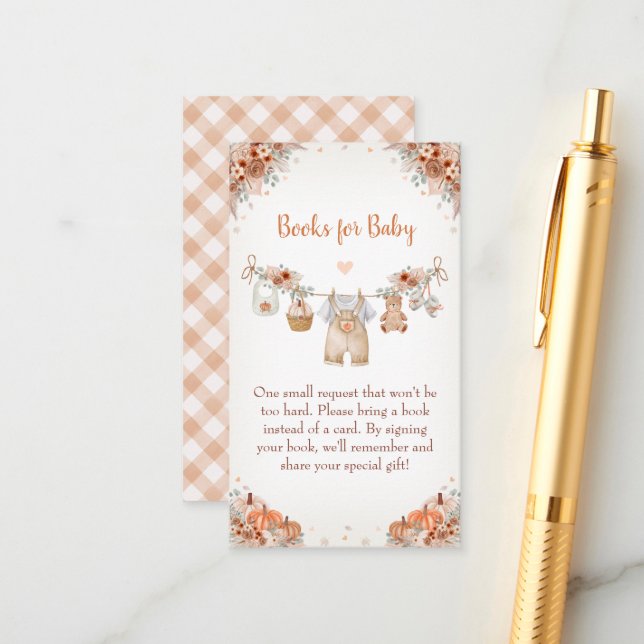 Tarjeta De Recepción Sweet Little Pumpkin Autumn Baby Shower  (Anverso/Reverso In Situ)