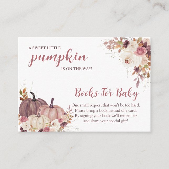 Tarjeta De Recepción Sweet Little Pumpkin Autumn Baby Shower (Anverso)