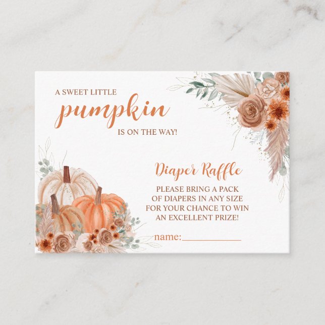 Tarjeta De Recepción Sweet Little Pumpkin Autumn Baby Shower (Anverso)