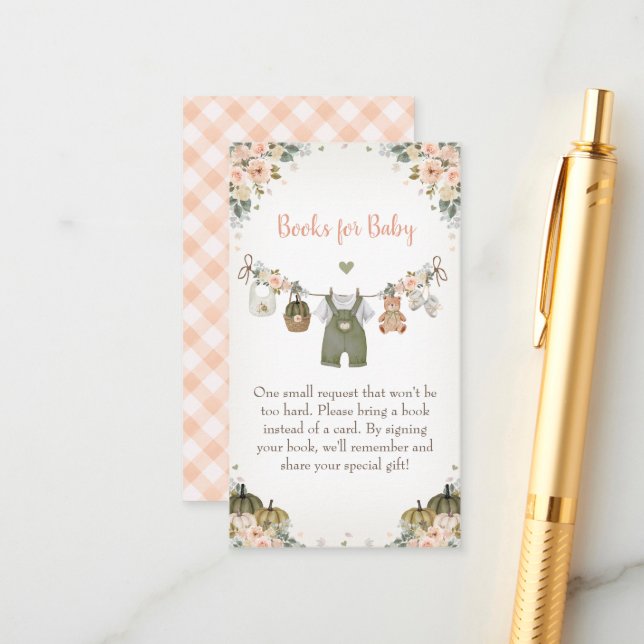 Tarjeta De Recepción Sweet Little Pumpkin Autumn Baby Shower  (Anverso/Reverso In Situ)