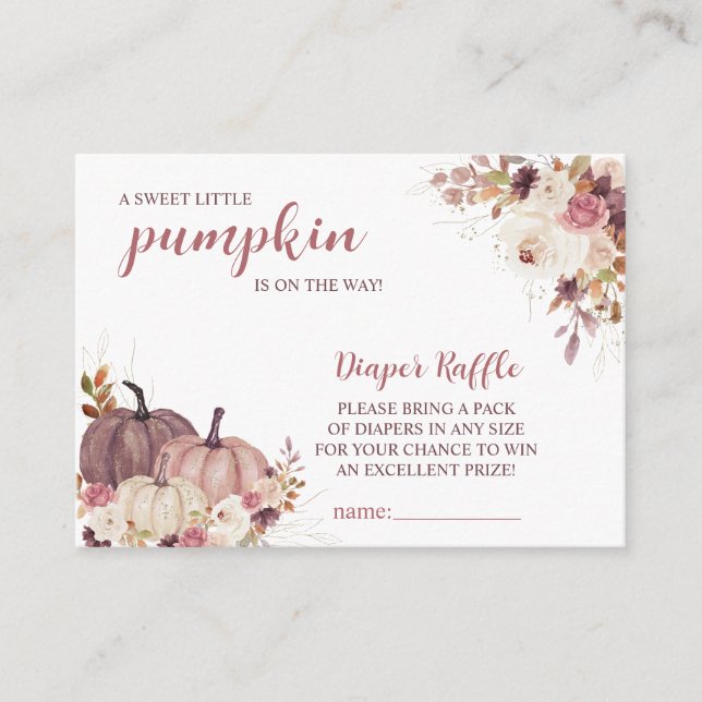 Tarjeta De Recepción Sweet Little Pumpkin Autumn Baby Shower (Anverso)