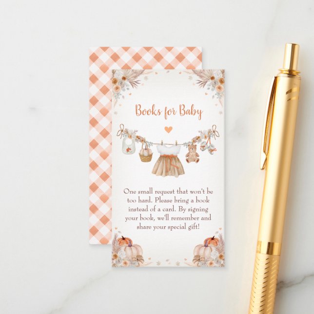 Tarjeta De Recepción Sweet Little Pumpkin Autumn Baby Shower  (Anverso/Reverso In Situ)