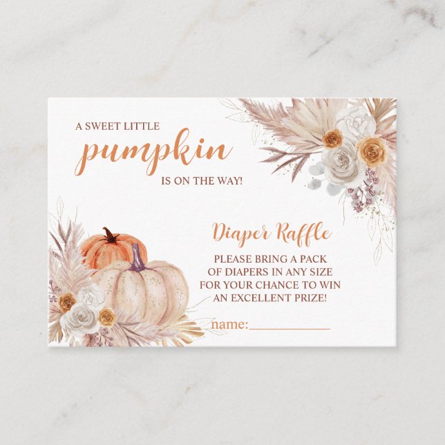 Tarjeta De Recepción Sweet Little Pumpkin Autumn Baby Shower (Anverso)