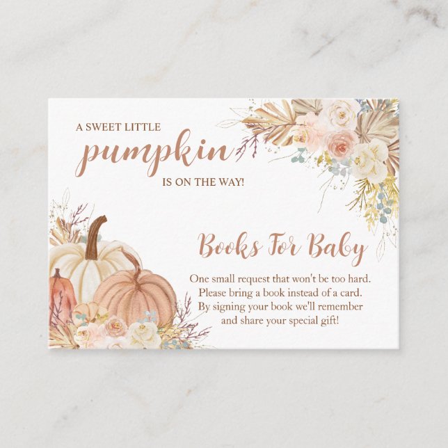 Tarjeta De Recepción Sweet Little Pumpkin Autumn Baby Shower (Anverso)
