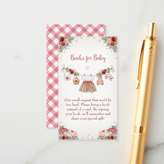 Tarjeta De Recepción Sweet Little Pumpkin Autumn Baby Shower  (Anverso/Reverso In Situ)