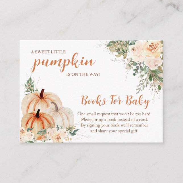 Tarjeta De Recepción Sweet Little Pumpkin Autumn Baby Shower (Anverso)