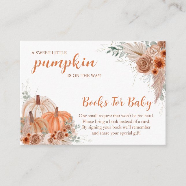Tarjeta De Recepción Sweet Little Pumpkin Autumn Baby Shower (Anverso)