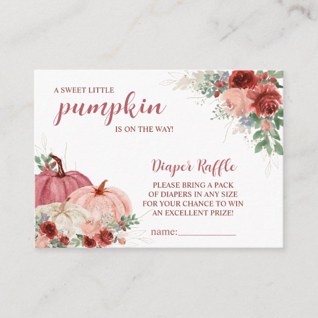 Tarjeta De Recepción Sweet Little Pumpkin Autumn Baby Shower (Anverso)