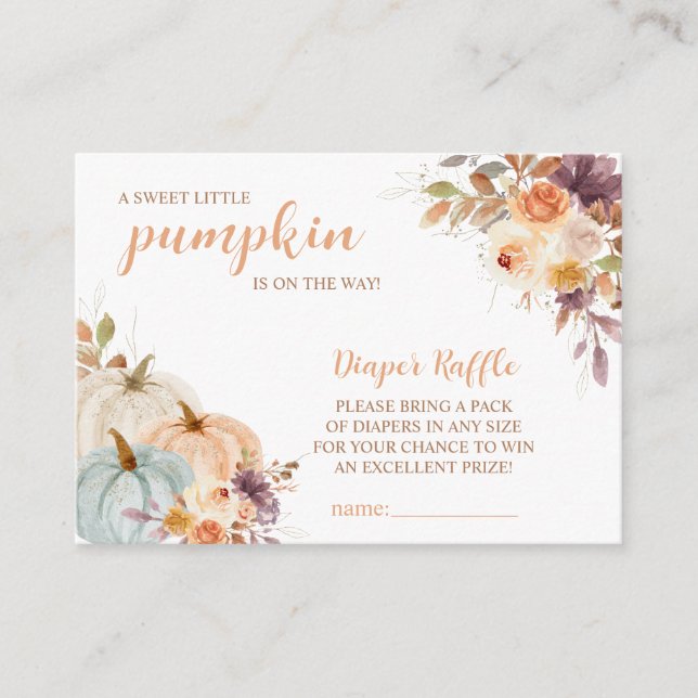 Tarjeta De Recepción Sweet Little Pumpkin Autumn Baby Shower (Anverso)
