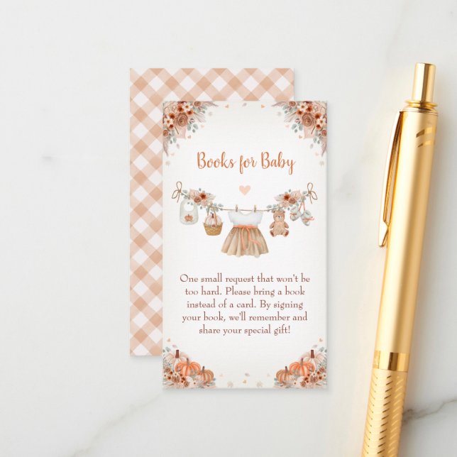 Tarjeta De Recepción Sweet Little Pumpkin Autumn Baby Shower  (Anverso/Reverso In Situ)