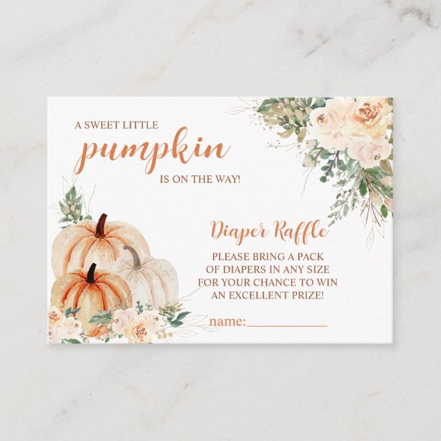Tarjeta De Recepción Sweet Little Pumpkin Autumn Baby Shower (Anverso)