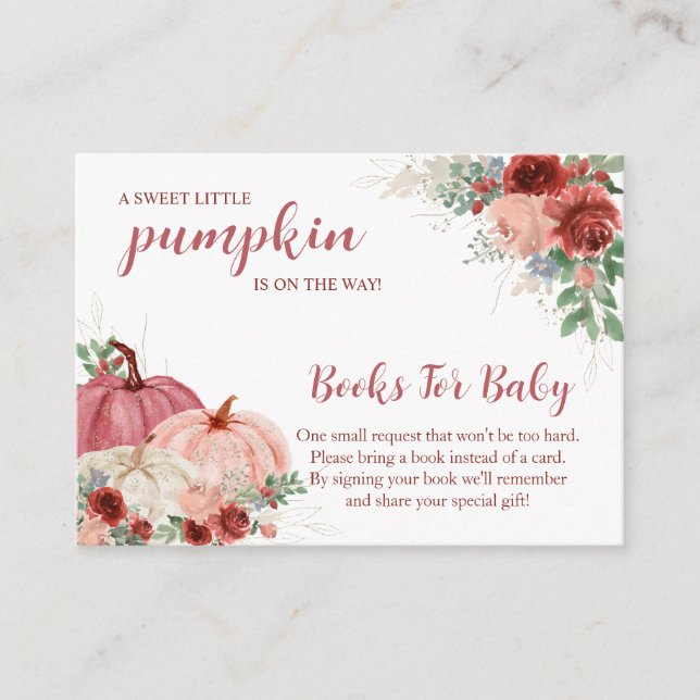 Tarjeta De Recepción Sweet Little Pumpkin Autumn Baby Shower (Anverso)