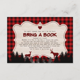 Tarjeta De Recepción Sweet Lumberjack Baby Shower Bring a Book