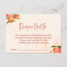 Sweet Peach Diaper Raffle Card – Fruit-Themed