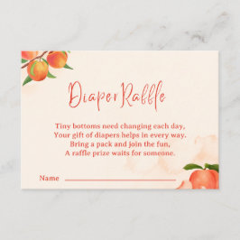 Tarjeta De Recepción Sweet Peach Diaper Raffle Card – Fruit-Themed