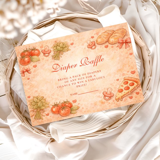 Tarjeta De Recepción Sweet Pizza Diapper Raffle (Subido por el creador)