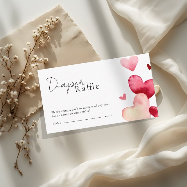 Tarjeta De Recepción Sweet Red Hearts Baby Shower Diaper Raffle Ticket (Subido por el creador)
