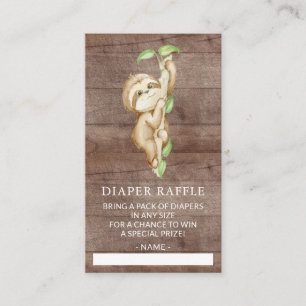 Tarjeta De Recepción Sweet Sloth Baby Shower Diaper Ticket