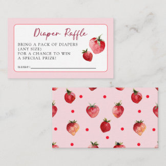 Tarjeta De Recepción Sweet Strawberry Fruit Baby Shower Diaper Raffle 