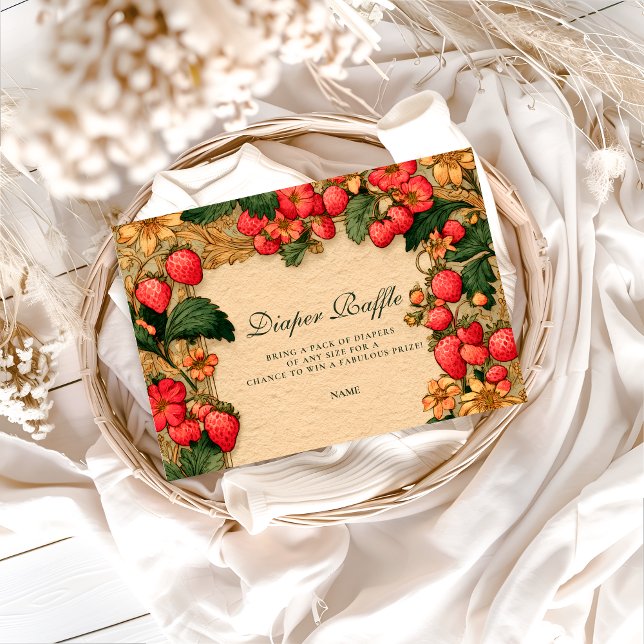 Tarjeta De Recepción Sweet Strawberry Storybook Diapper Raffle  (Subido por el creador)