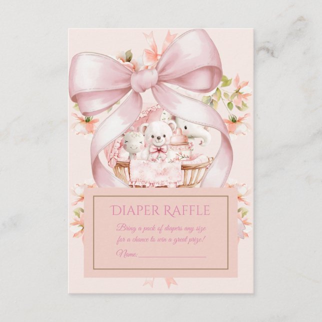 Tarjeta De Recepción Sweet Teddy Bear Nursery Floral Insert (Anverso)