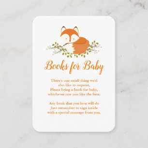 Tarjeta De Recepción Sweet Woodland Fox Baby Shower Book Request Insert